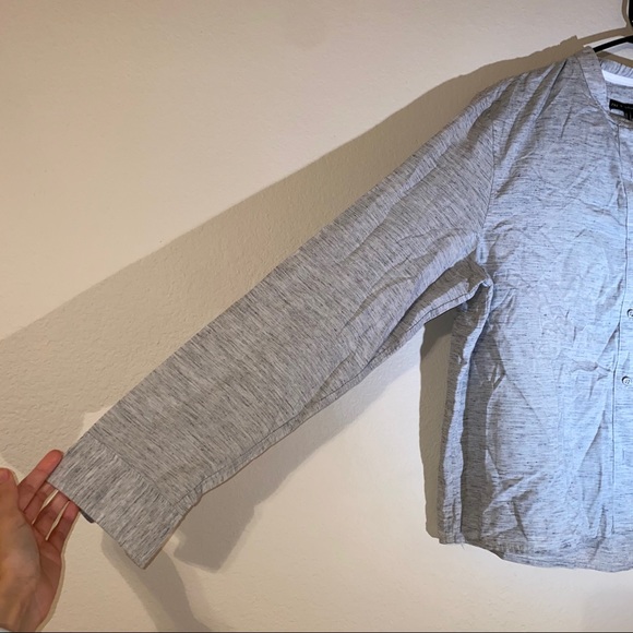 NO OFFERS RAG & BONE heathered gray Leeds button up top - Picture 6 of 9